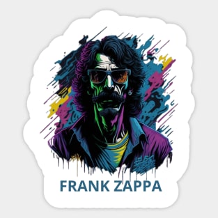 vector art a colorful graffiti illustration of Frank Zappa Sticker